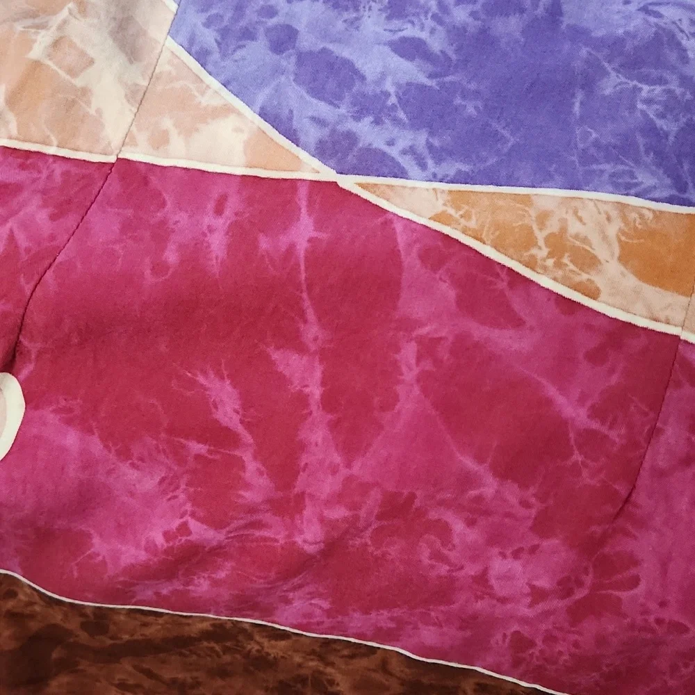 Geometrical Shape Marbled/Dyed Vintage Mini Dress - Picture 5 of 5